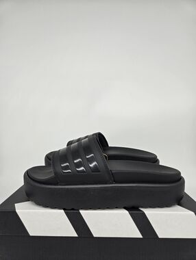 adidas Women's Adilette Platform Slide 'Triple Black' HQ6179 Shoes Size 8 New